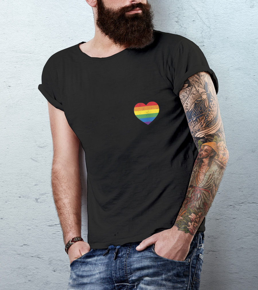 Gay Pride Rainbow Heart Flag Perfect Pride Festival T-Shirt