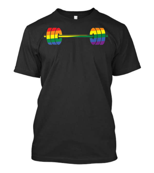 Gay Pride Rainbow Barbell Fitness T-Shirt
