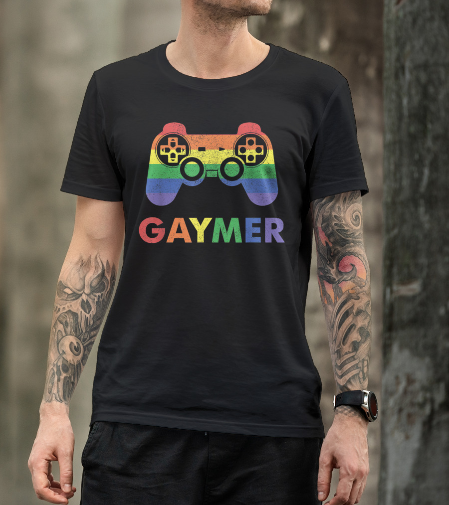 Gaymer Rainbow Controller Pride Gamer Gaming T-Shirt