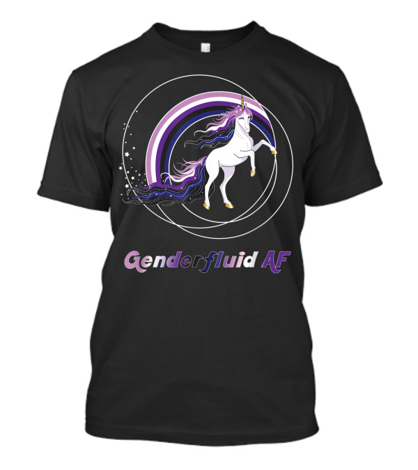 Genderfluid AF Gender Fluid Pride Flag Unicorn T-Shirt