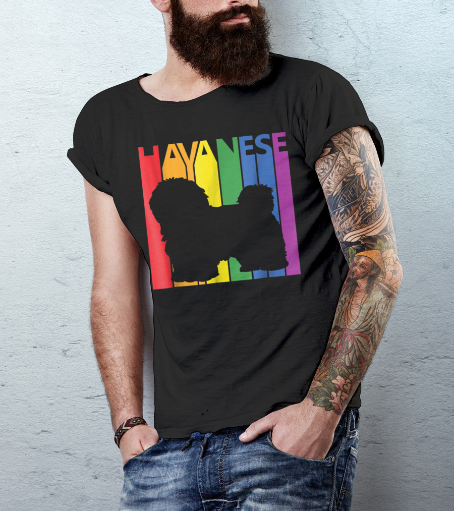 Havanese Rainbow Silhouette Pride T-Shirt