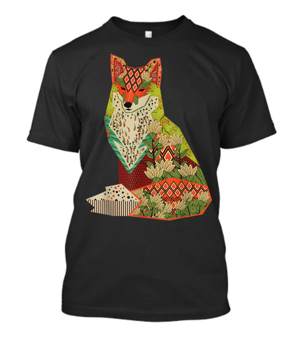 Hippie Fox Mandala Awareness Peace Chakra Floral T-Shirt