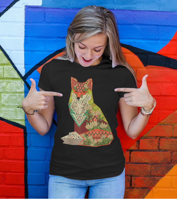 Hippie Fox Mandala Awareness Peace Chakra Floral T-Shirt