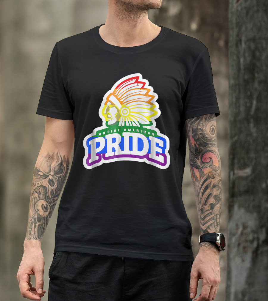 Native American Pride Rainbow Headdress T-Shirt