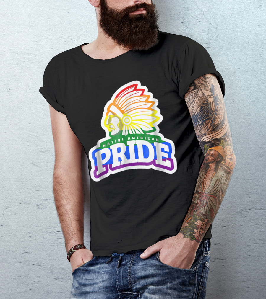 Native American Pride Rainbow Headdress T-Shirt