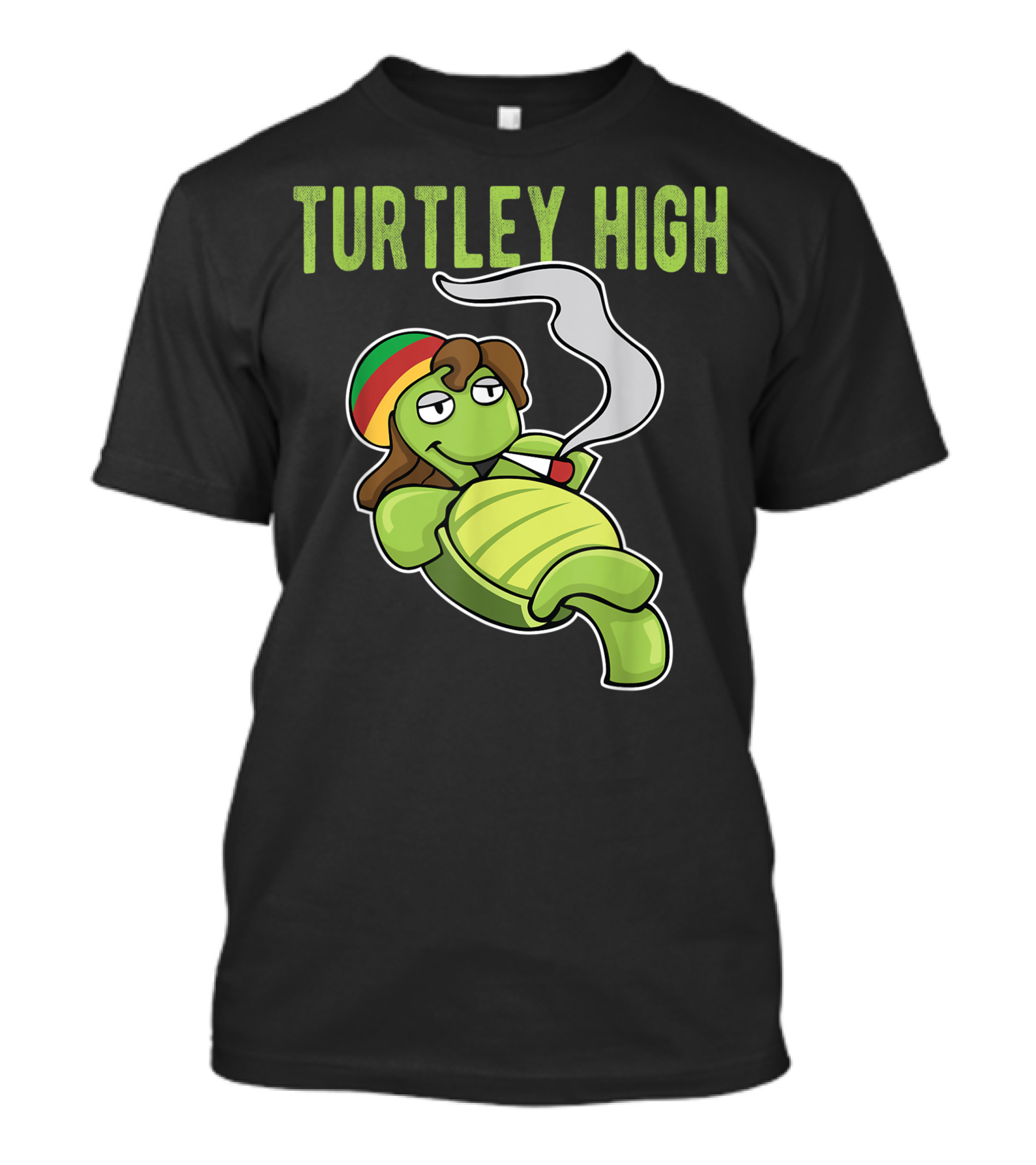 Turtley High Weed Smoking Turtle Marihuana Stoner THC CBD T-Shirt