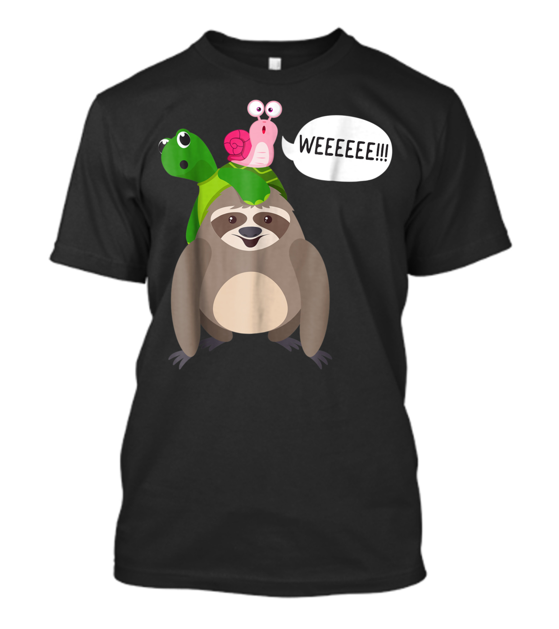 Wee Sloth Turtle Snail Piggyback Animal WEEEEEE T-Shirt