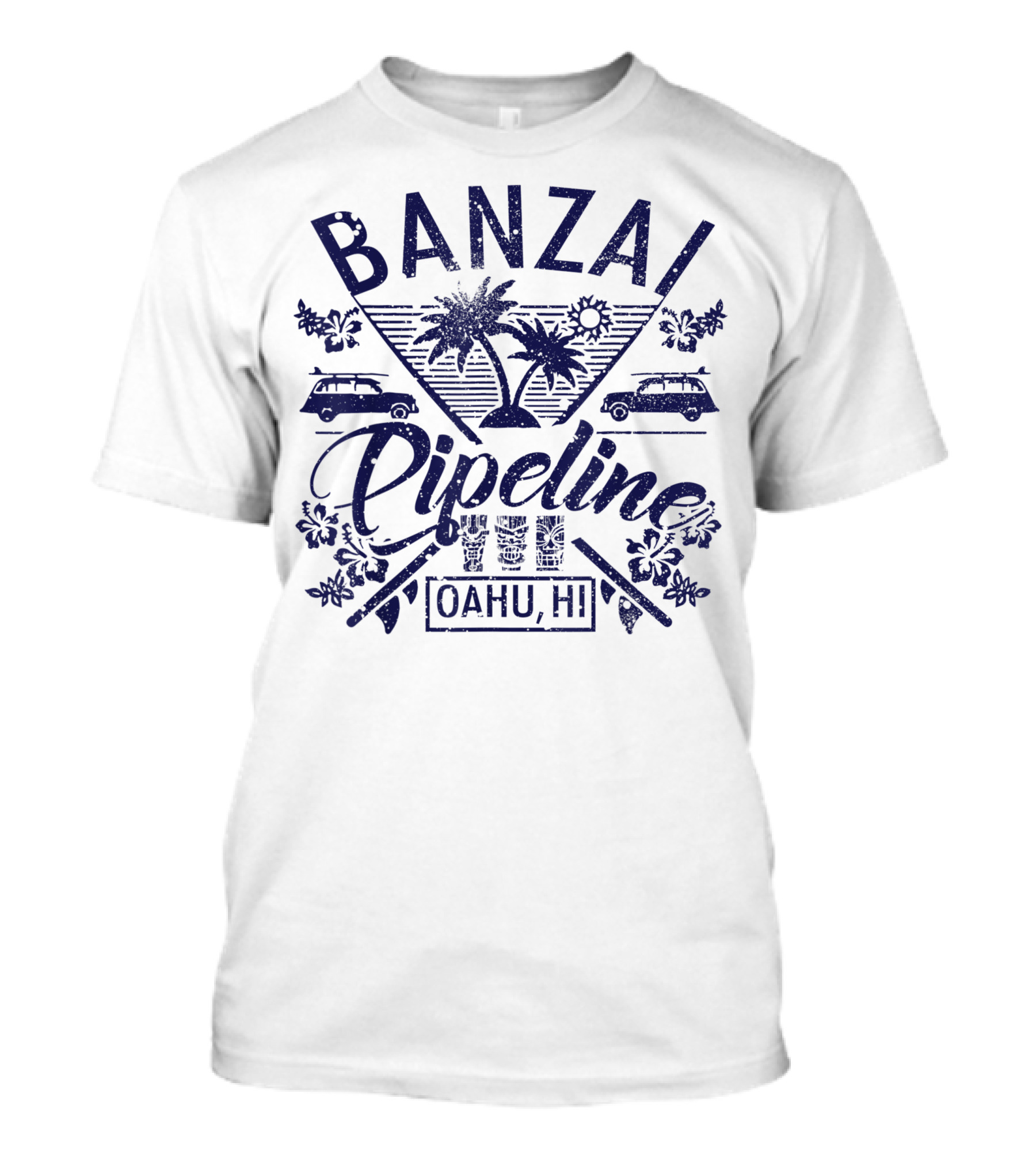 Banzai Pipeline Oahu HI Surf Vacation Beach Adventure T-Shirt