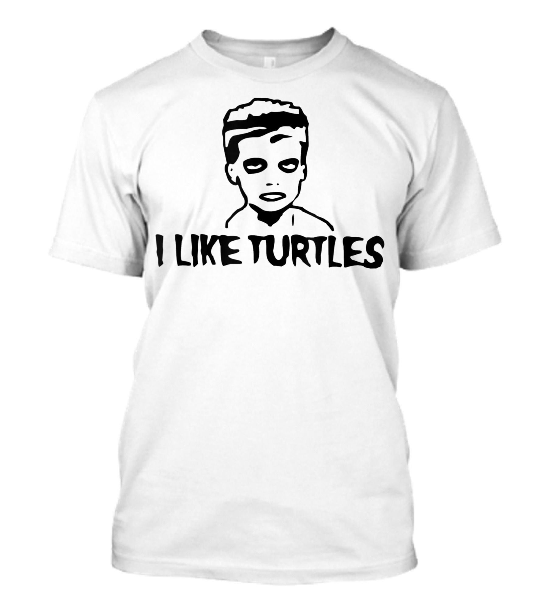 I Like Turtles Zombie Style Johnathan Face T-Shirt