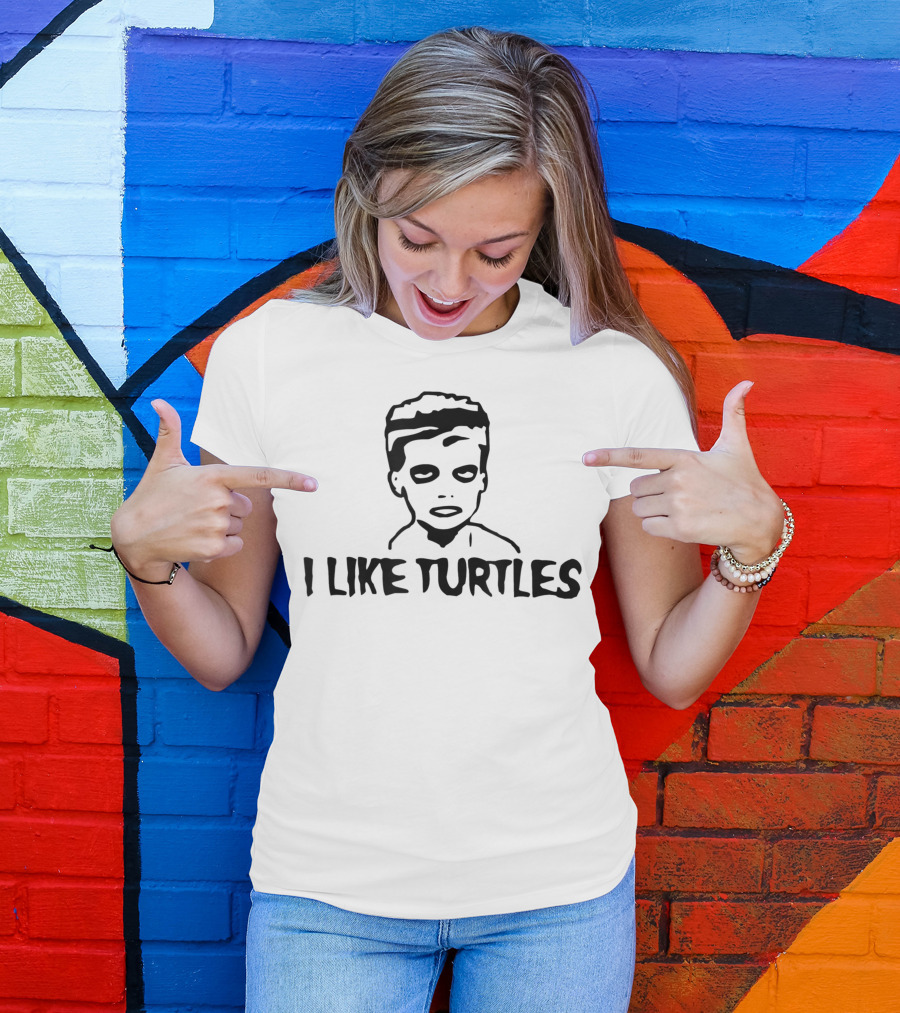 I Like Turtles Zombie Style Johnathan Face T-Shirt