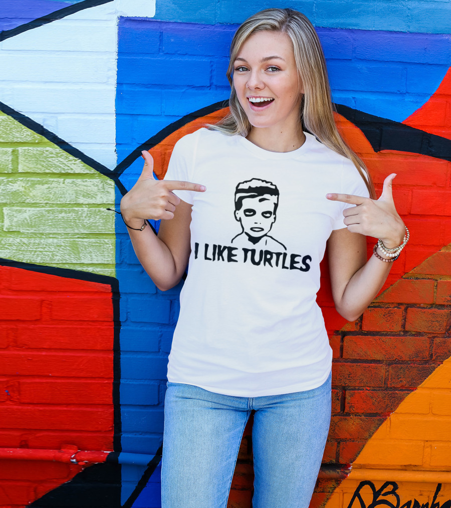 I Like Turtles Zombie Style Johnathan Face T-Shirt
