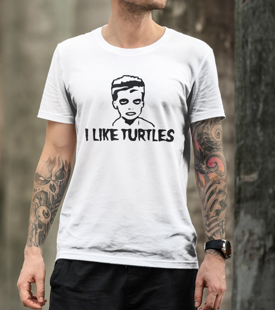 I Like Turtles Zombie Style Johnathan Face T-Shirt