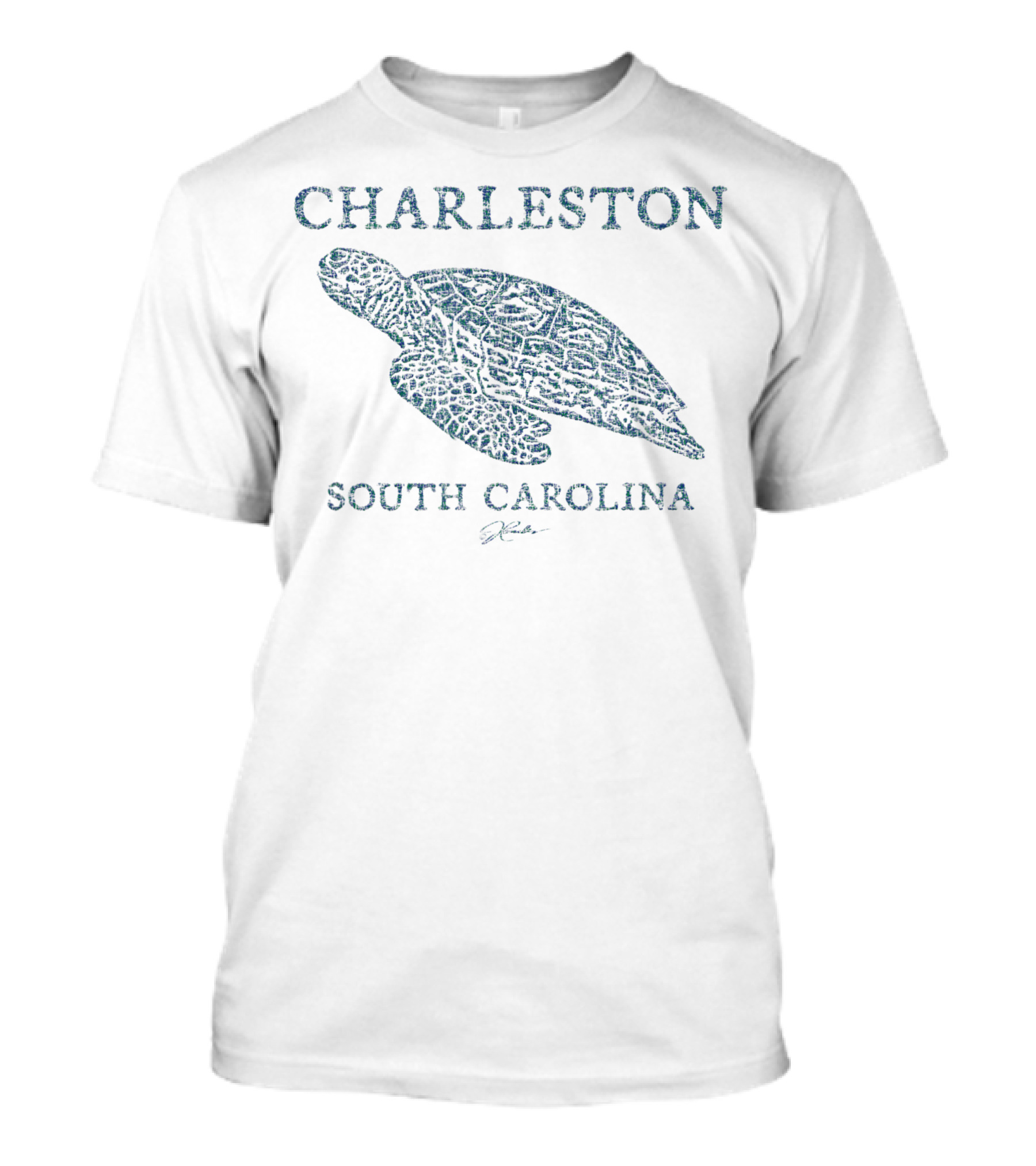 Charleston South Carolina Gliding Sea Turtle Jcombs T-Shirt