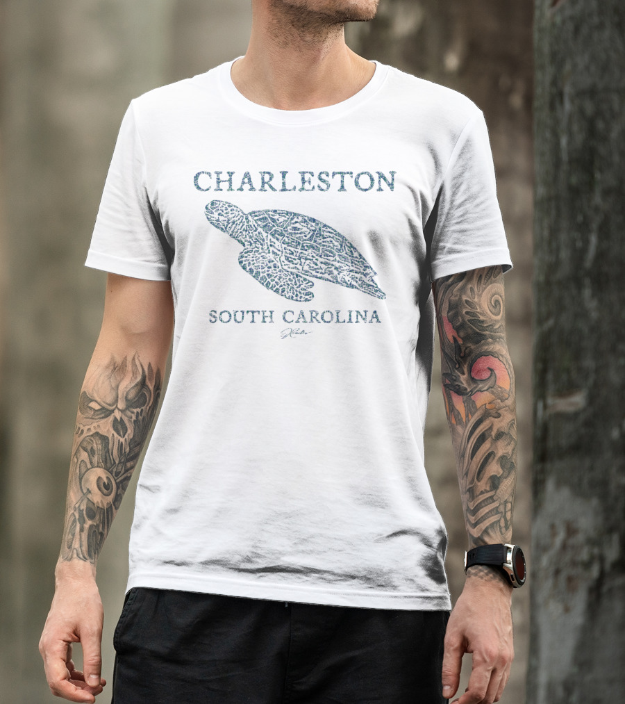 Charleston South Carolina Gliding Sea Turtle Jcombs T-Shirt