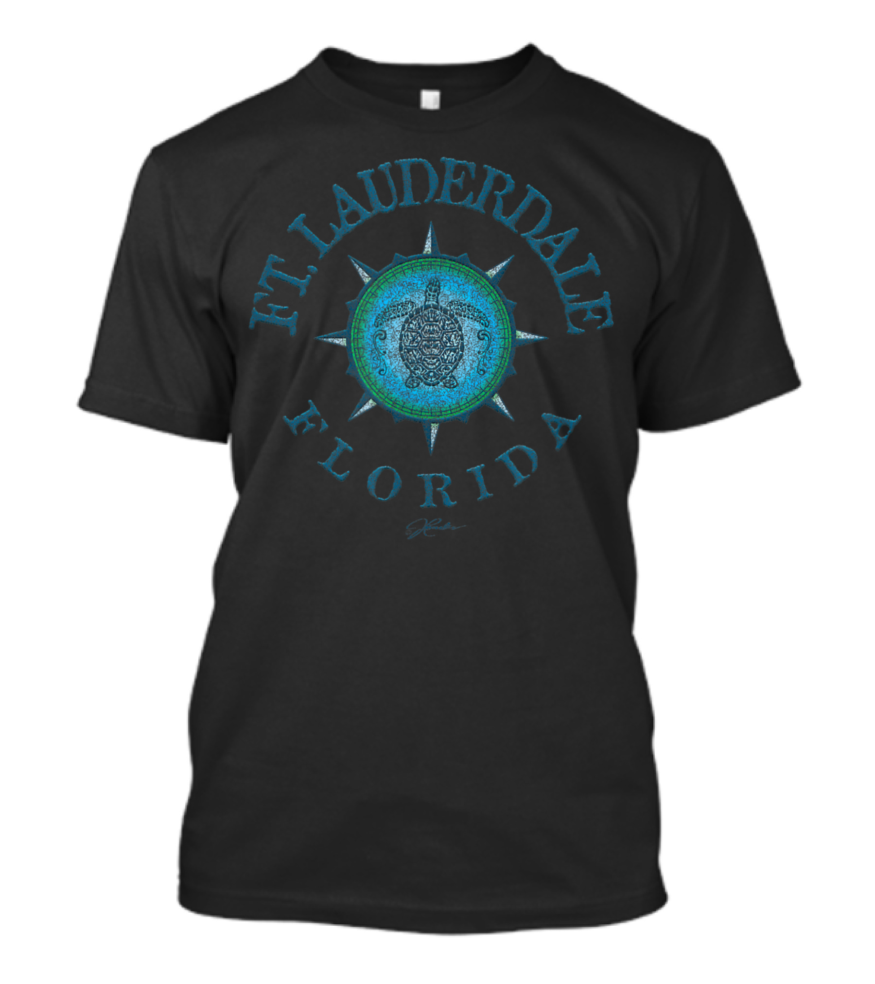 FT. Lauderdale Florida Sea Turtle Compass Jcombs Signature T-Shirt