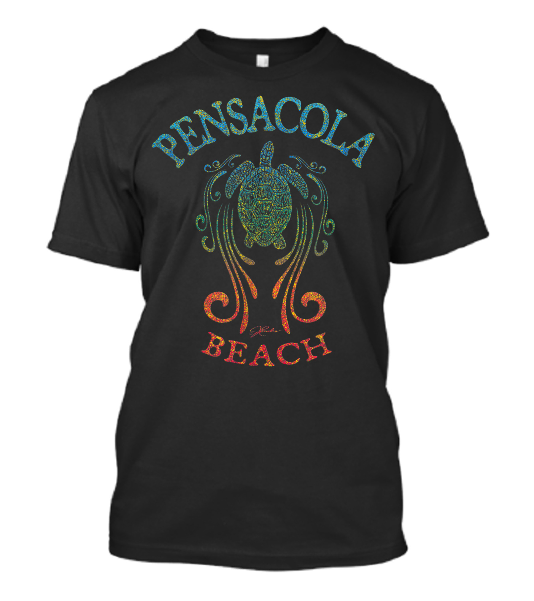 Pensacola Beach Sea Turtle Slipstream Waves Jcombs T-Shirt