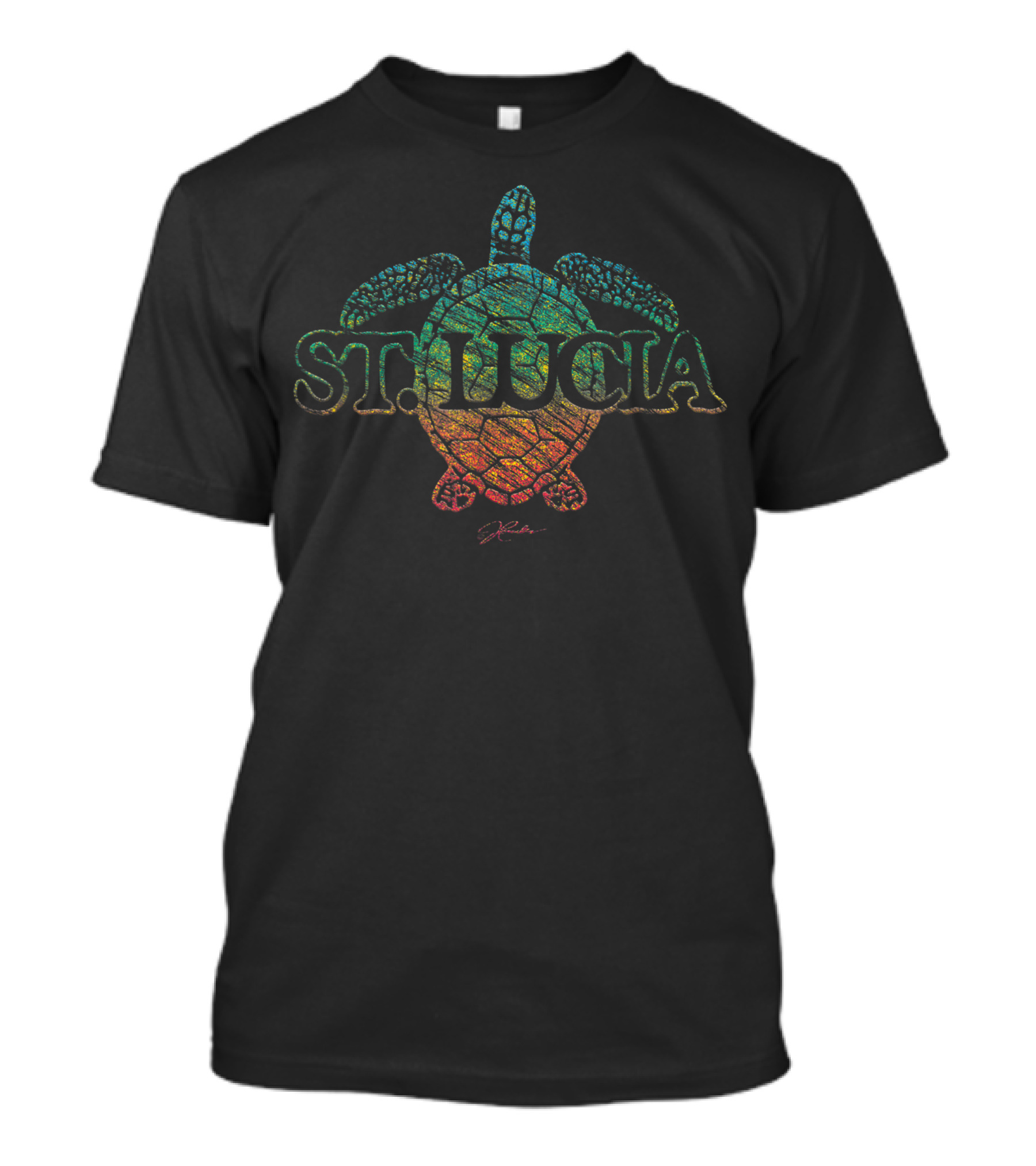 Jcombs St Lucia Sea Turtle Colorful Textured T-Shirt