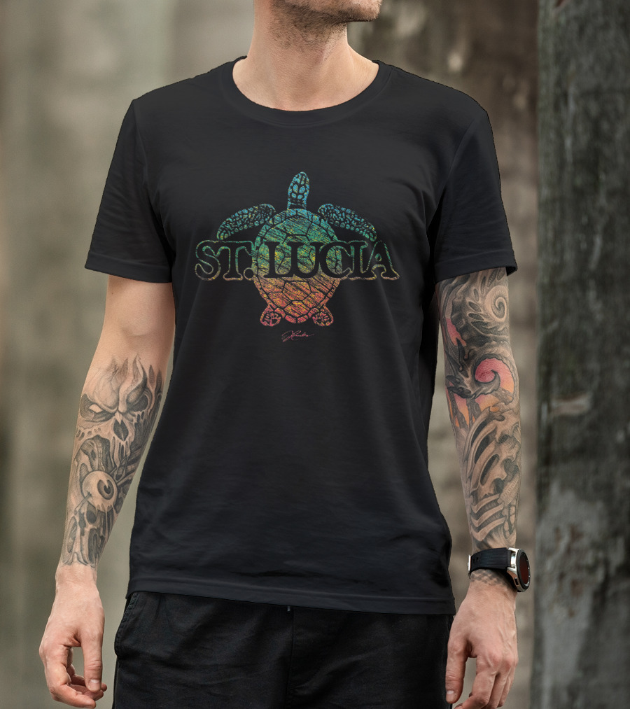 Jcombs St Lucia Sea Turtle Colorful Textured T-Shirt