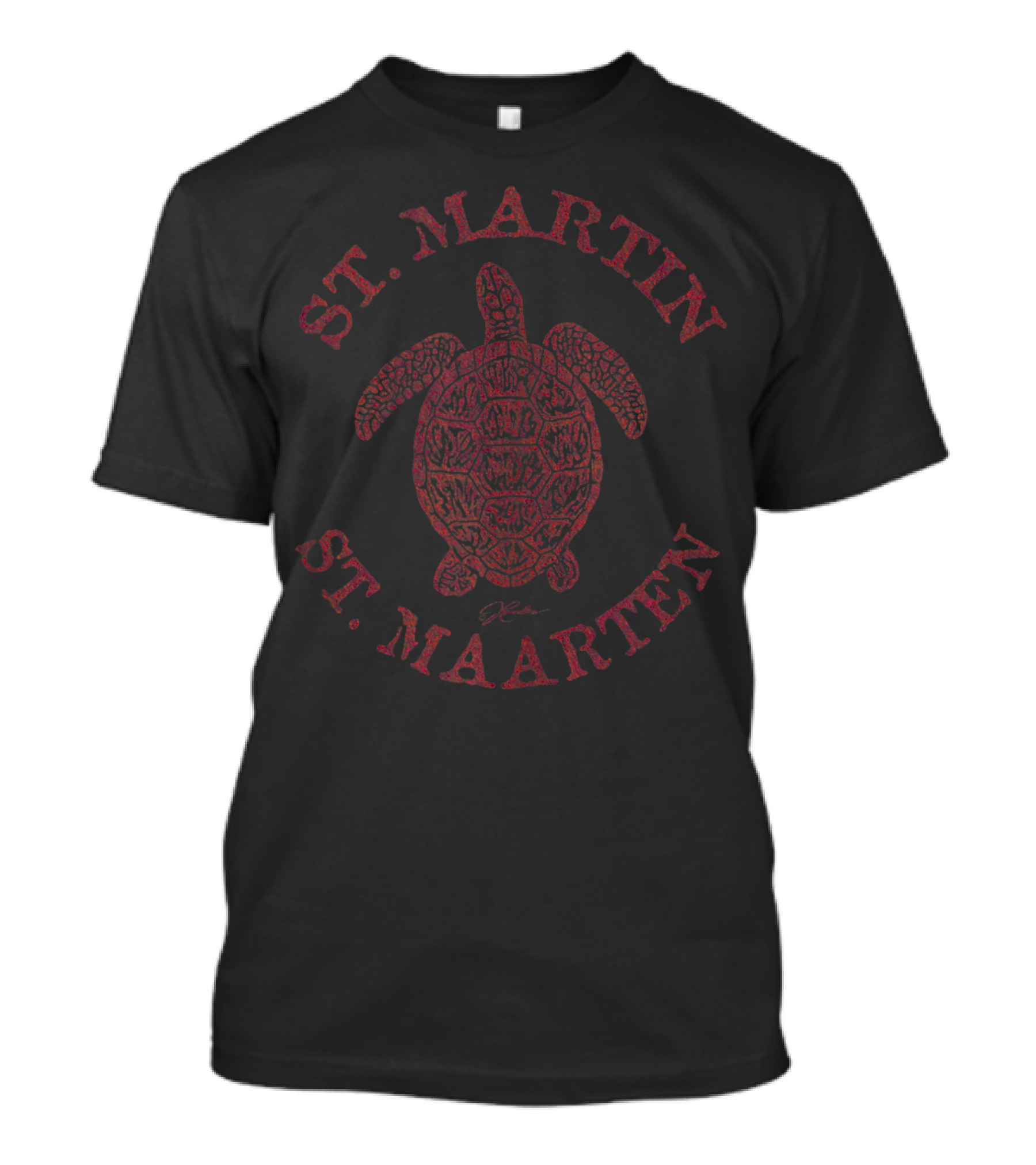 St. Martin St. Maarten Sea Turtle Jcombs Distressed 15 T-Shirt
