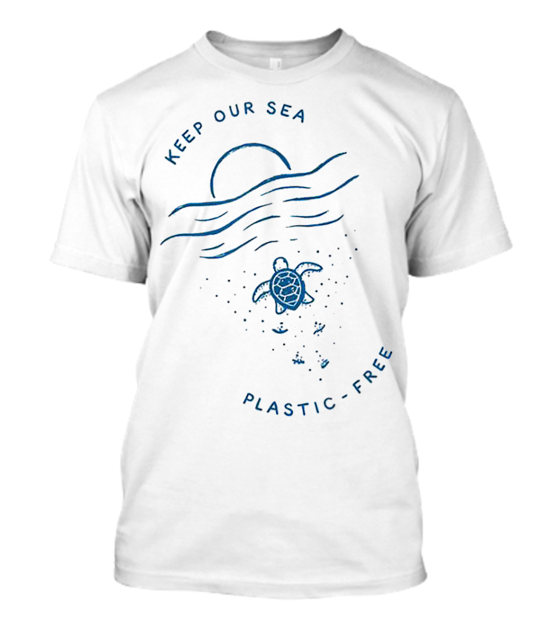 Keep Our Sea Plastic-Free Ocean Lover Sea Turtle And Waves T-Shirt