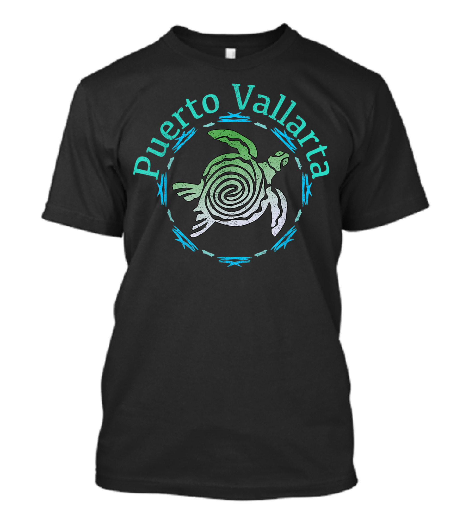 Puerto Vallarta Vintage Tribal Turtle Spiral T-Shirt