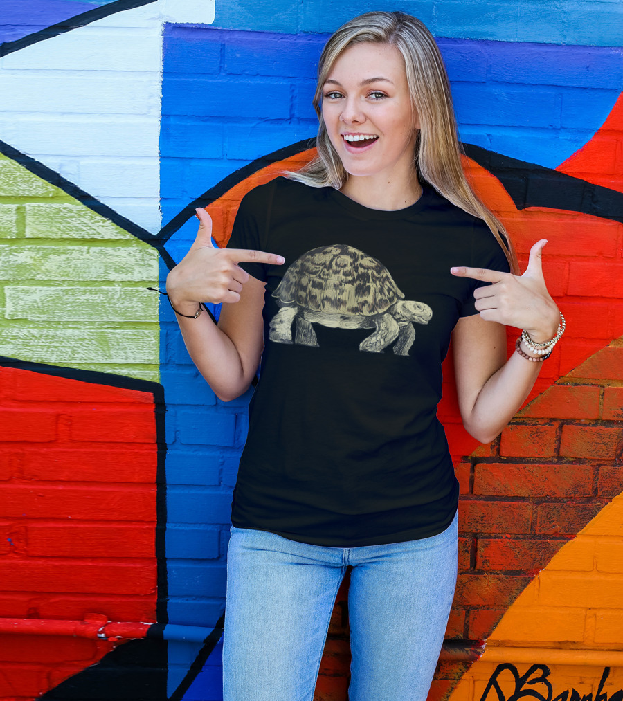 Slow Tortoise Turtle Sketch T-Shirt