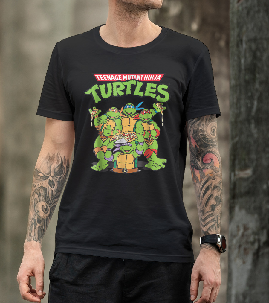 Teenage Mutant Ninja Turtles Pizza Party Fun With Leonardo Michelangelo Donatello Raphael T-Shirt