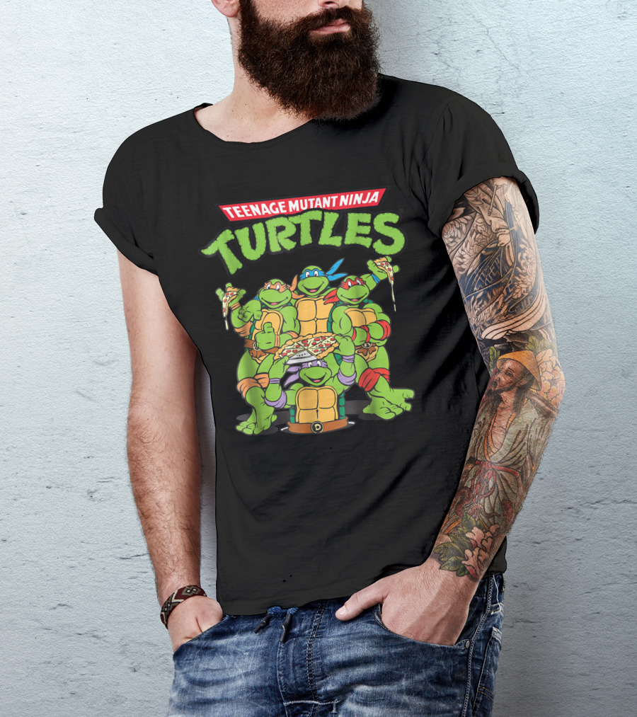 Teenage Mutant Ninja Turtles Pizza Party Fun With Leonardo Michelangelo Donatello Raphael T-Shirt