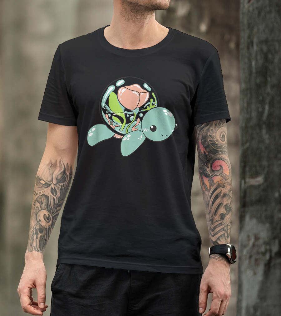 Kawaii Turtle Terrarium Flower Harajuku Fairy Kei Aesthetic T-Shirt