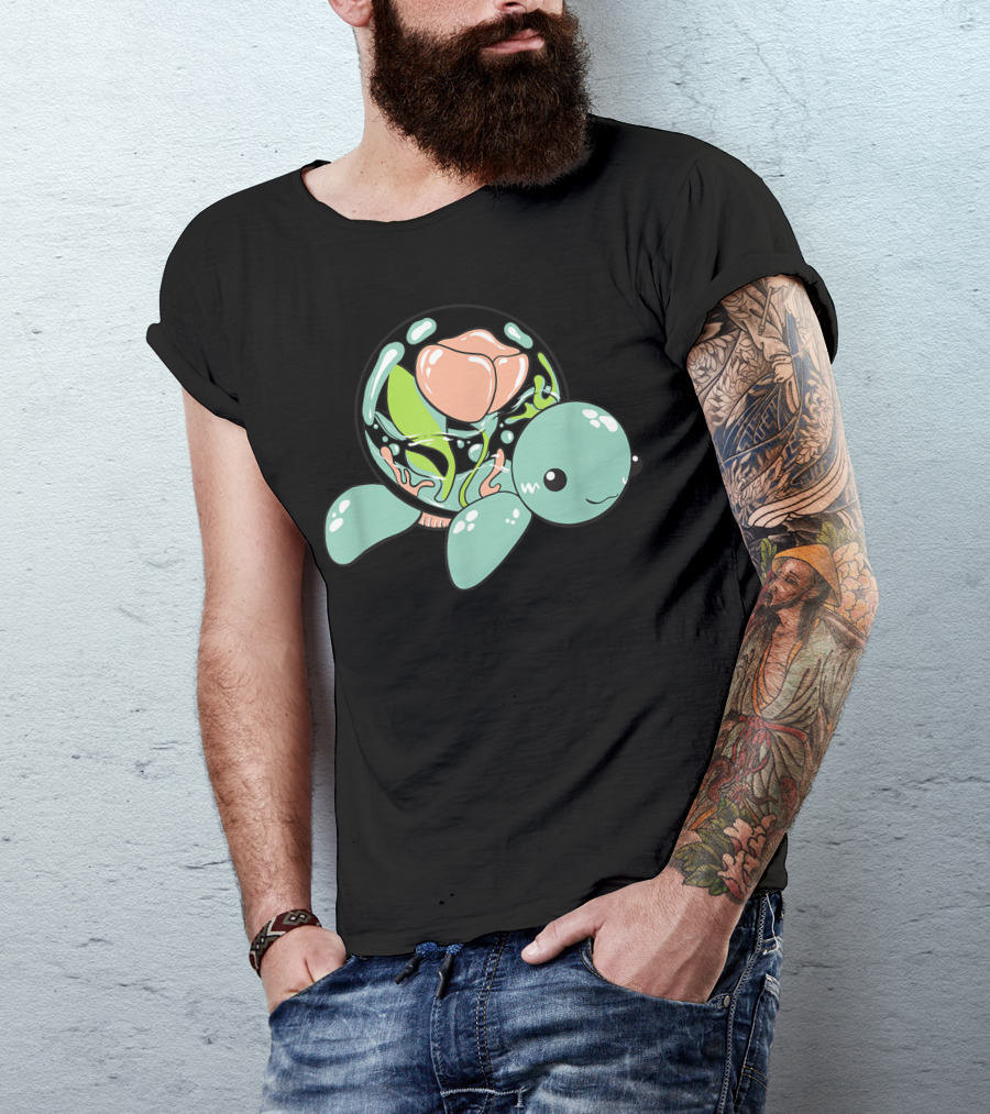 Kawaii Turtle Terrarium Flower Harajuku Fairy Kei Aesthetic T-Shirt
