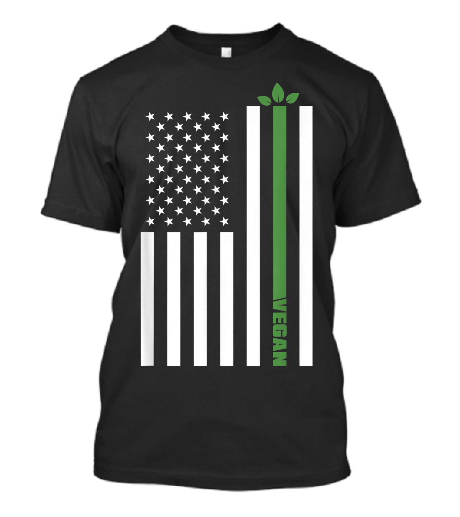 American Pride US Flag Vegan Animal Rights Activist Eco-Friendly Stripe T-Shirt