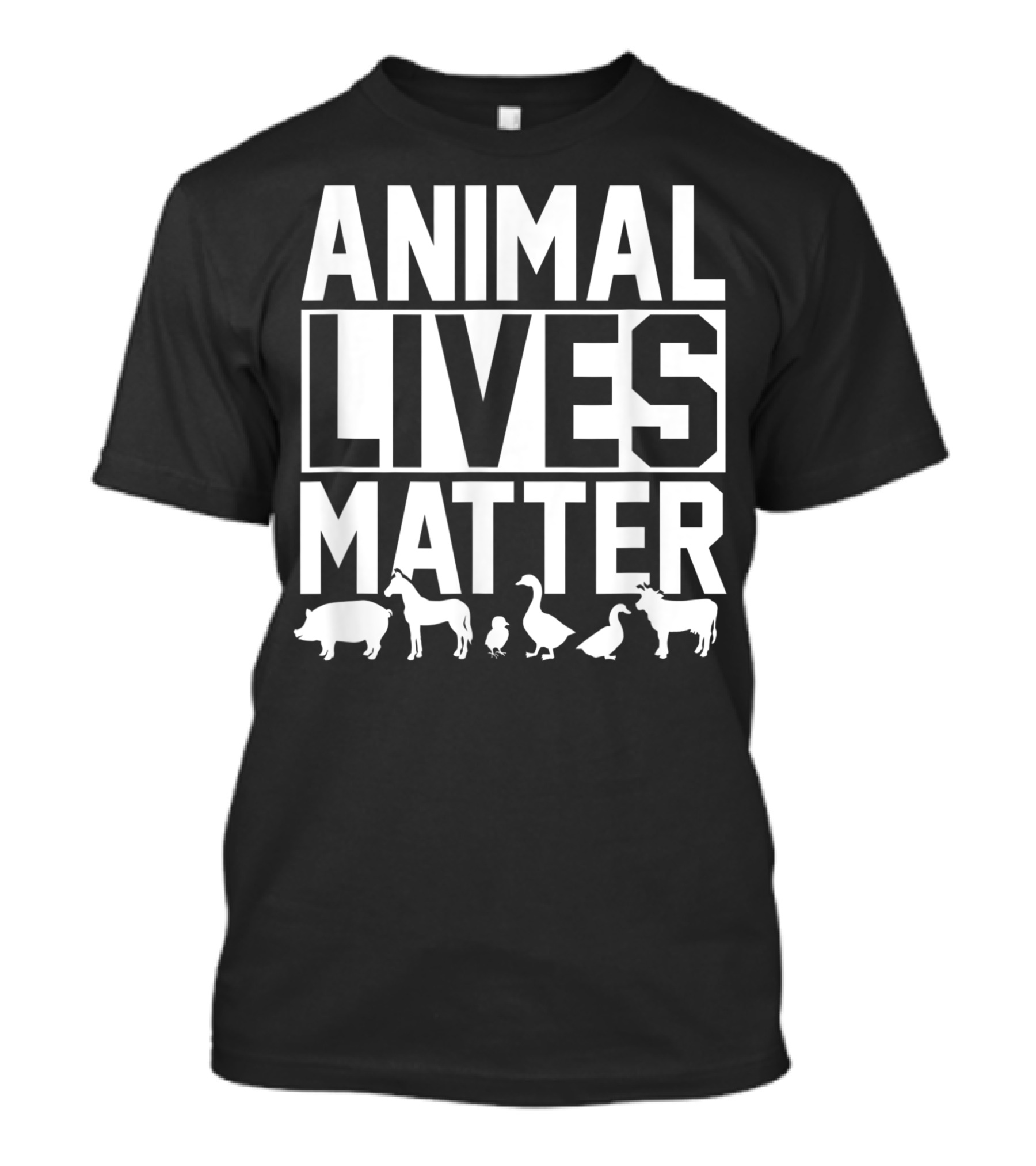 Animal Lives Matter Vegetarian Horse Duck Pig Cow Goose Chicken T-Shirt