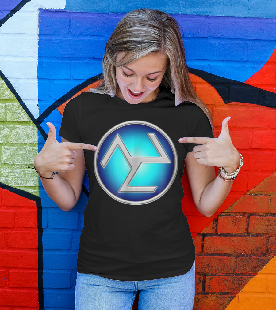 Antahkarana Gateway To Heaven Yoga Reiki Soul Symbol Blue Silver Emblem T-Shirt
