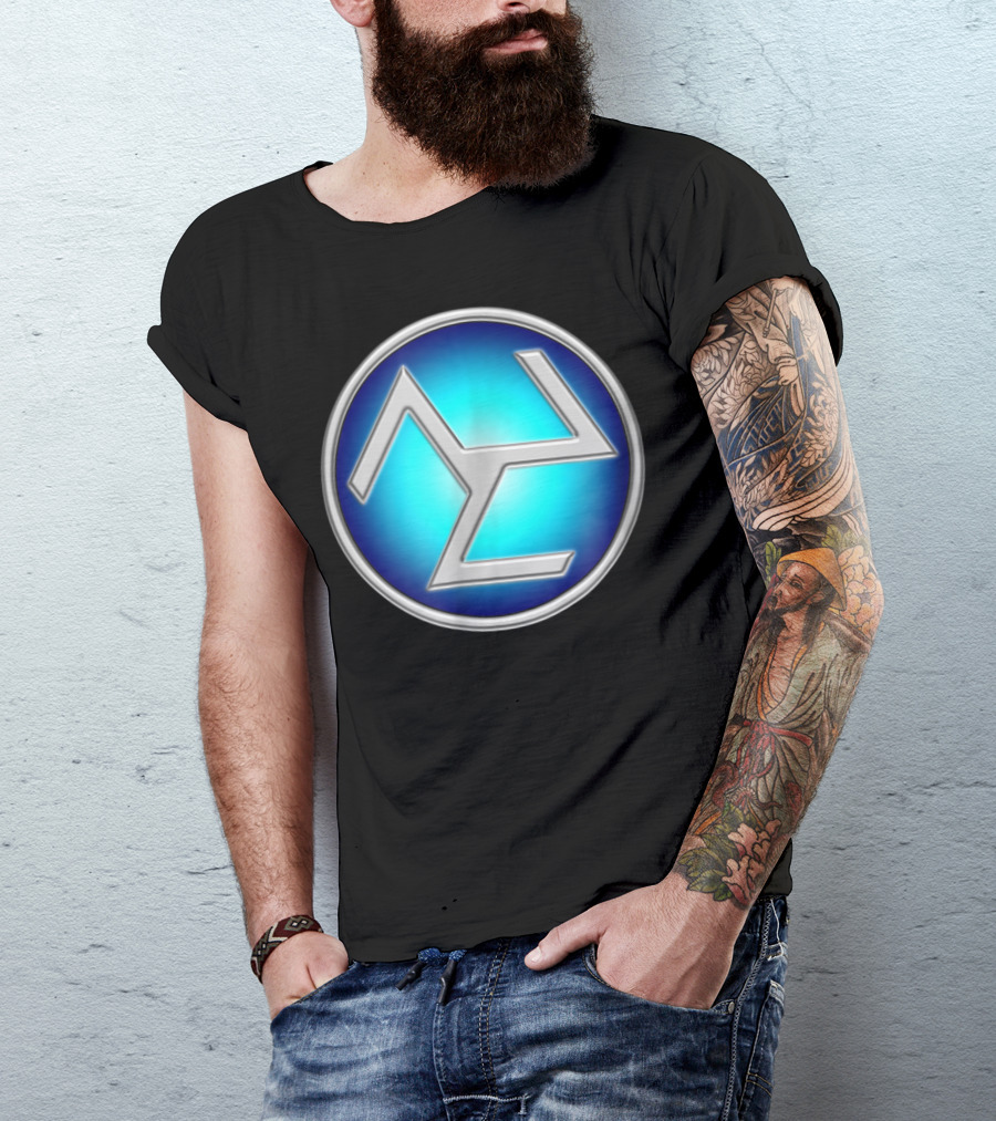 Antahkarana Gateway To Heaven Yoga Reiki Soul Symbol Blue Silver Emblem T-Shirt