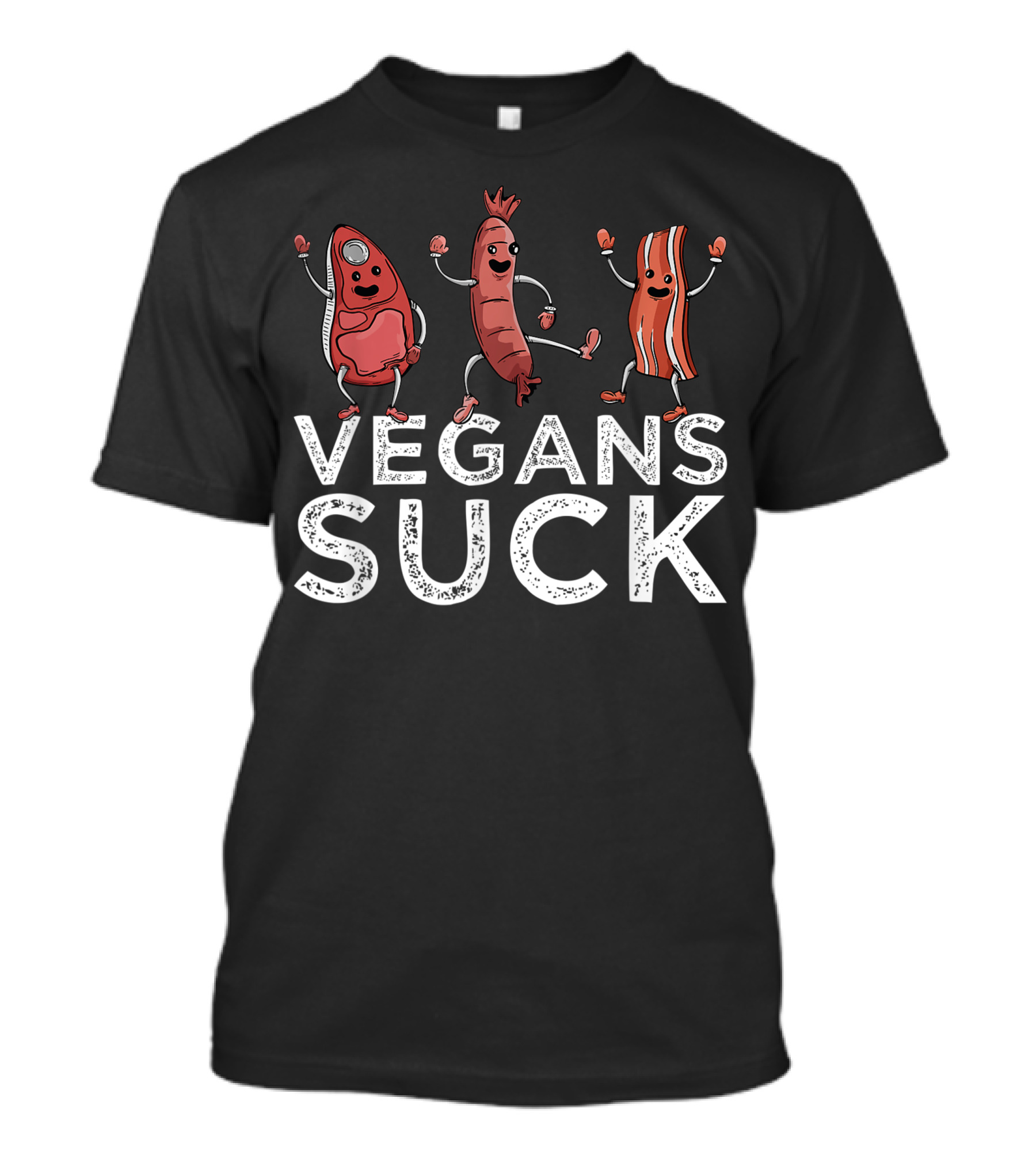 Anti Vegan BBQ Lover Vegans Suck Meat Eater Ribeye Steak T-Shirt