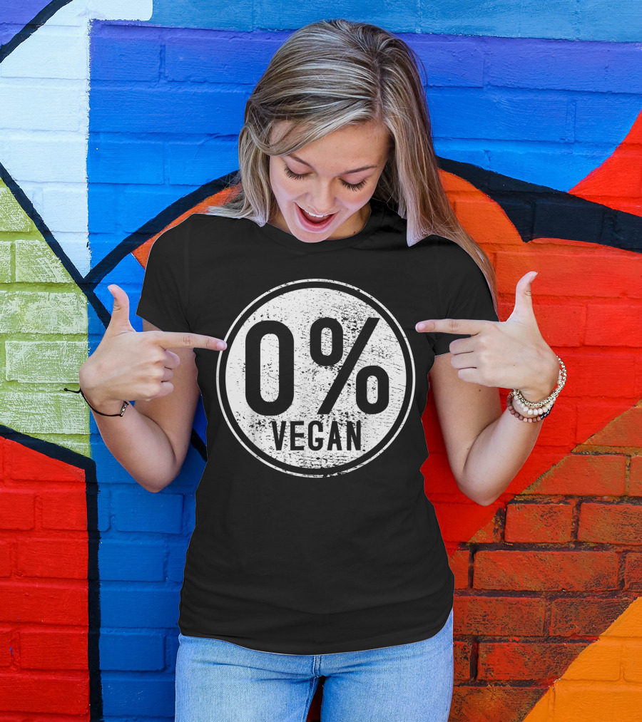 0% Vegan Anti Vegan Non Vegetarian Bbq Meat Eater T-Shirt