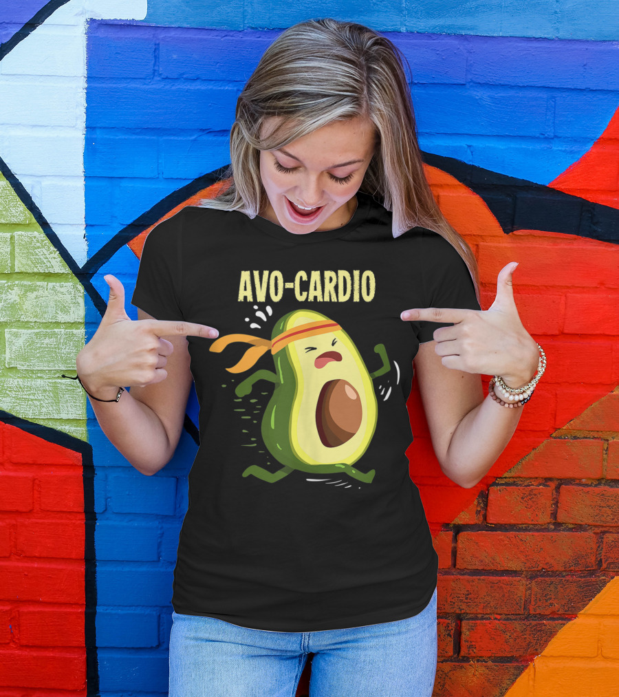 Avo Cardio Avocado Lover Fitness Running Avocado T-Shirt