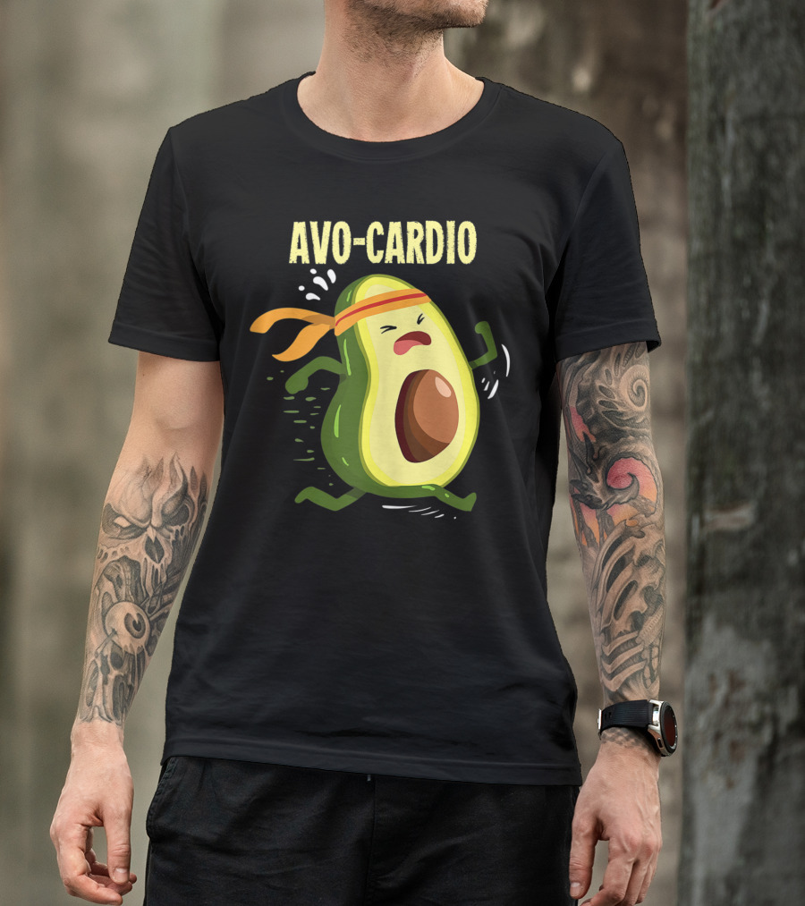 Avo Cardio Avocado Lover Fitness Running Avocado T-Shirt
