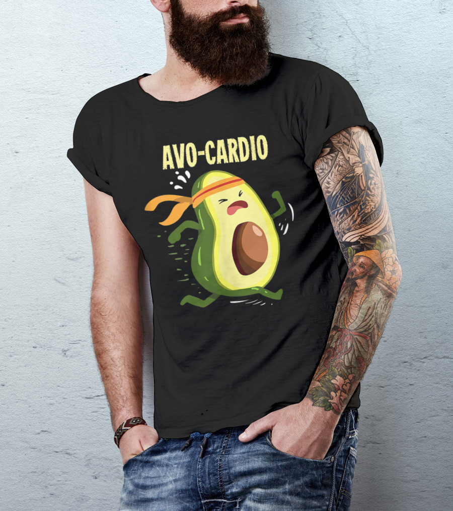 Avo Cardio Avocado Lover Fitness Running Avocado T-Shirt