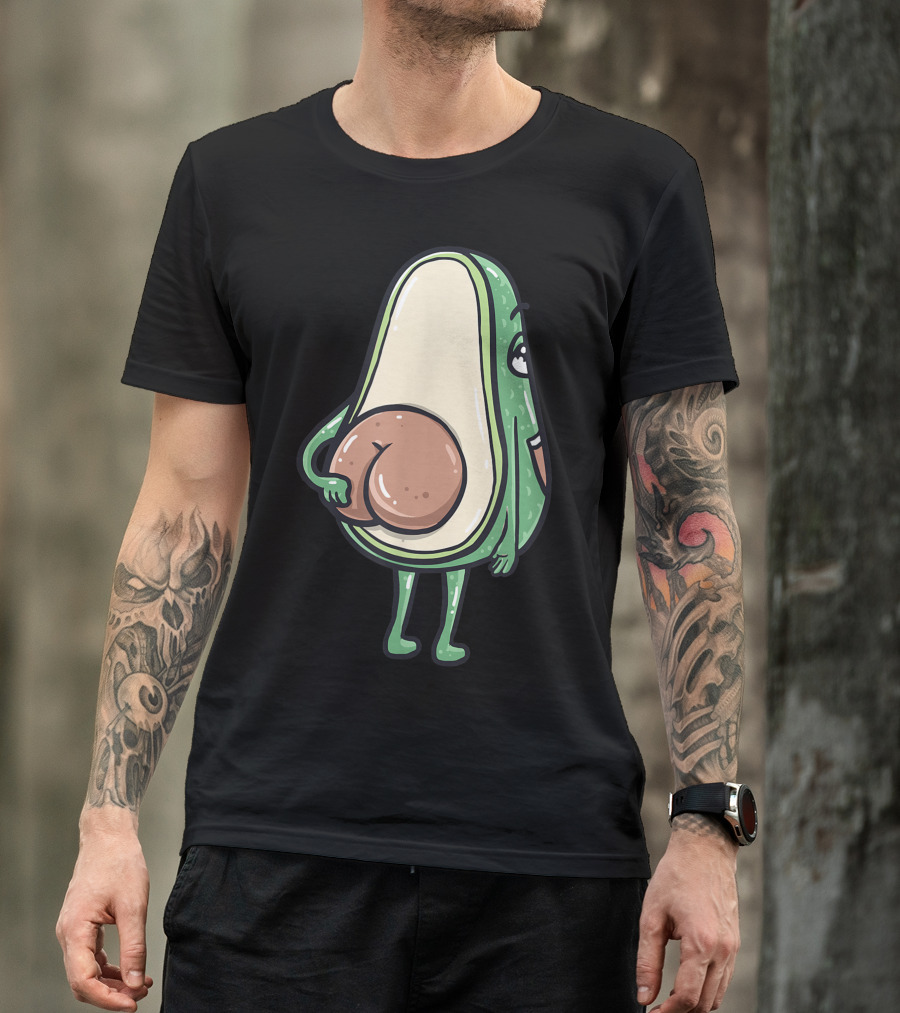 Avocado Butt Cute Vegan Character T-Shirt