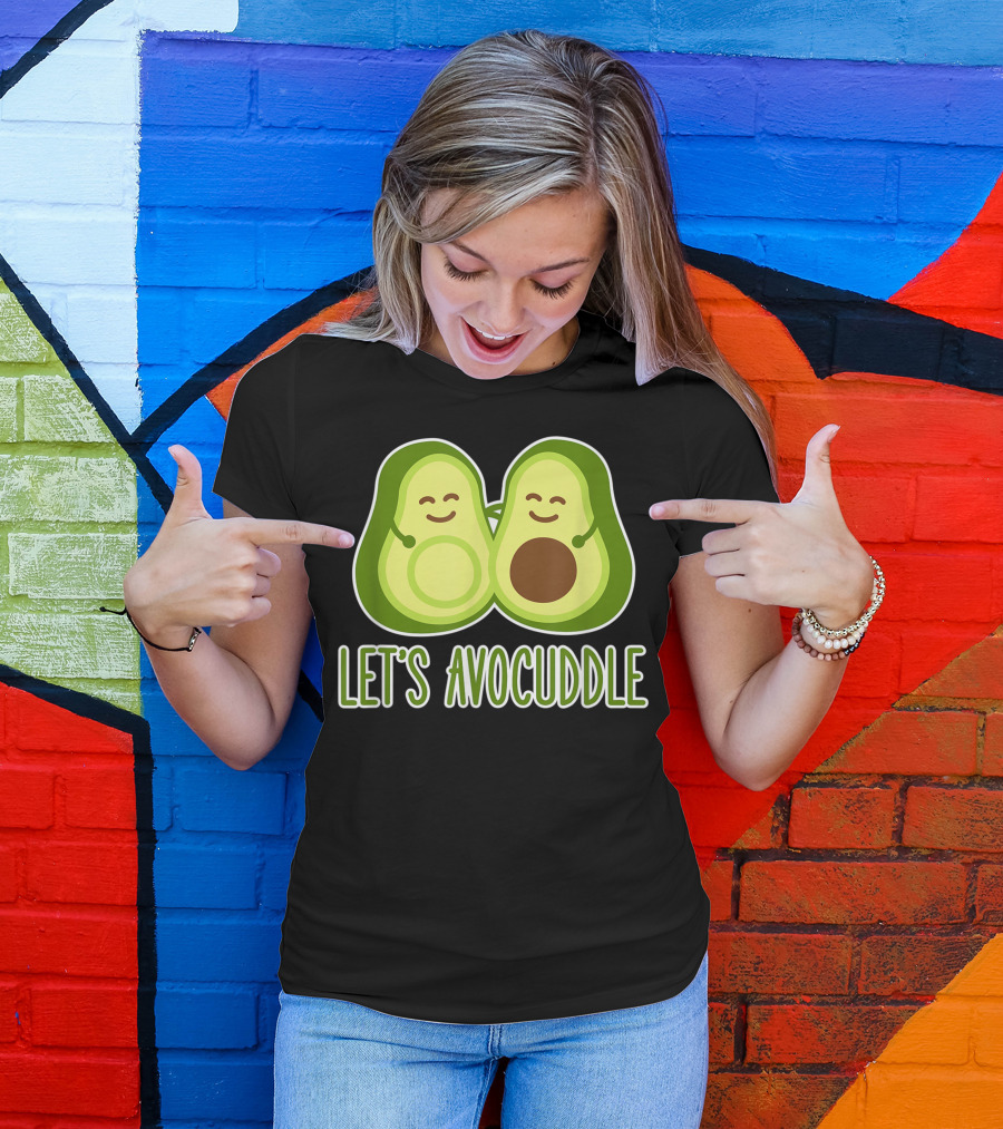 Avocado Let's Avocuddle Happy Avocados Hugging T-Shirt