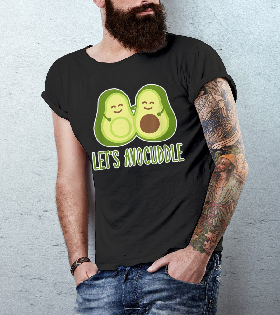 Avocado Let's Avocuddle Happy Avocados Hugging T-Shirt