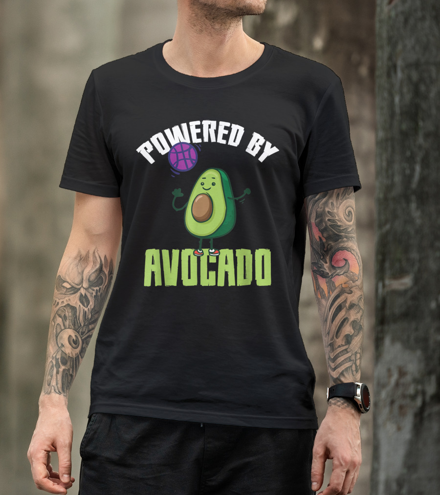 Powered By Avocado Volleyball Vegan Player T-Shirt