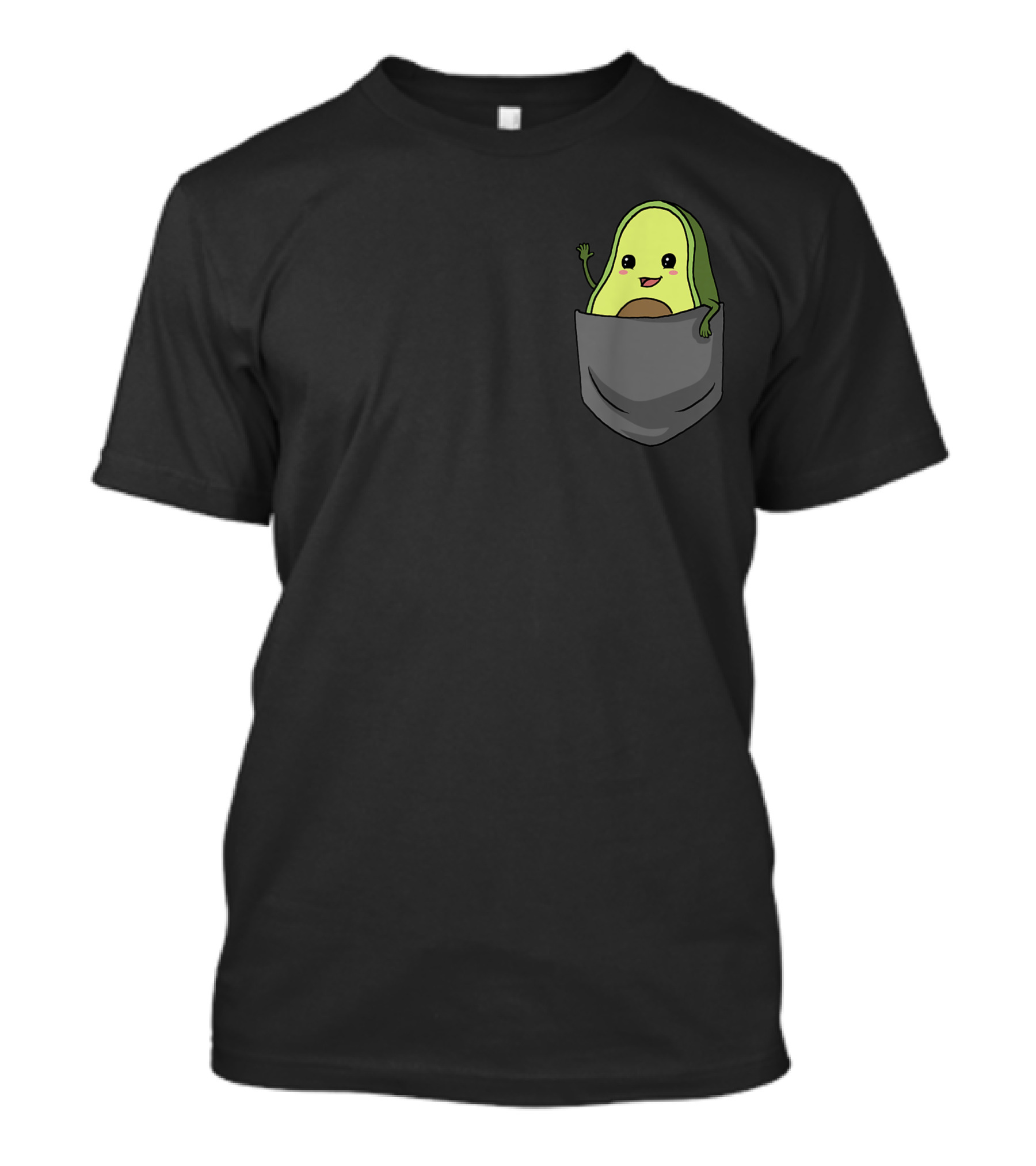 Avocado Pocket Cute Avocado In Pocket Waving T-Shirt