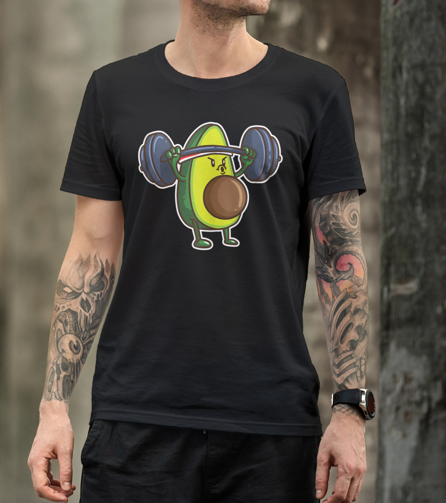 Avocado Powerlifting Weightlifting Gym Food Lover Vegan Bodybuilder T-Shirt