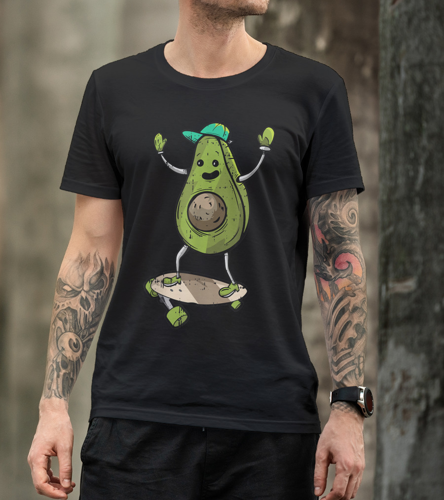 Avocado Skateboard Skater Summer Food Lover T-Shirt