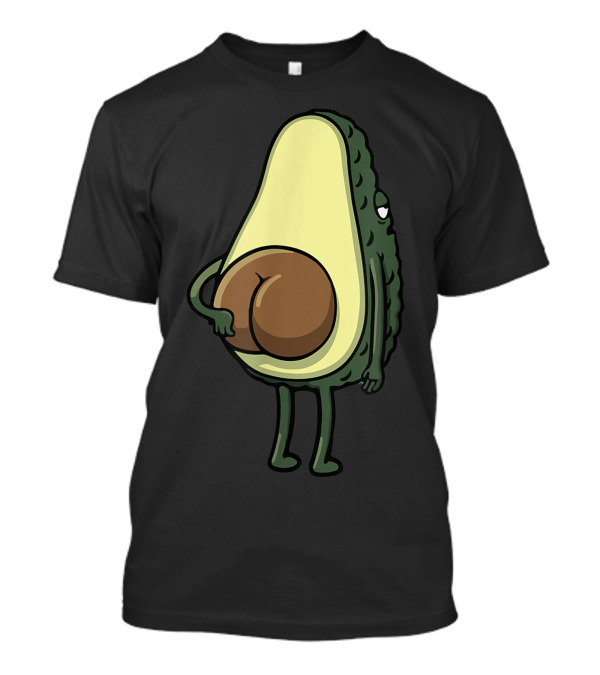 Avocado With Seed Like Butt Cartoon Character T-Shirt