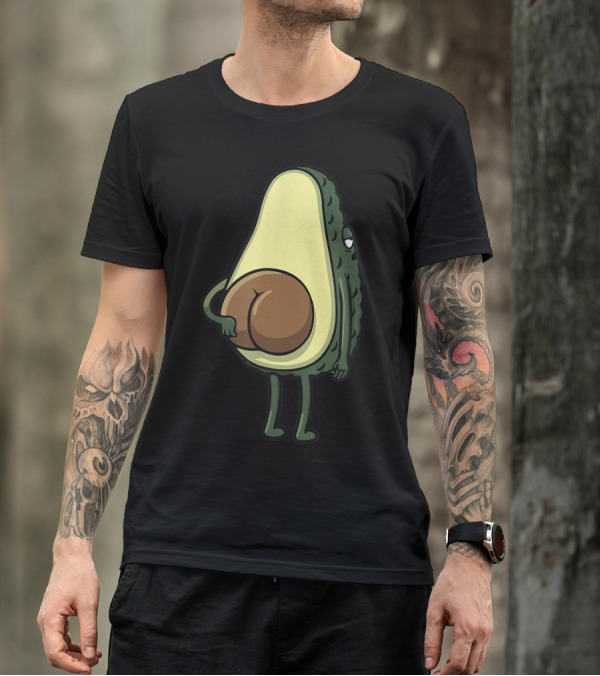 Avocado With Seed Like Butt Cartoon Character T-Shirt