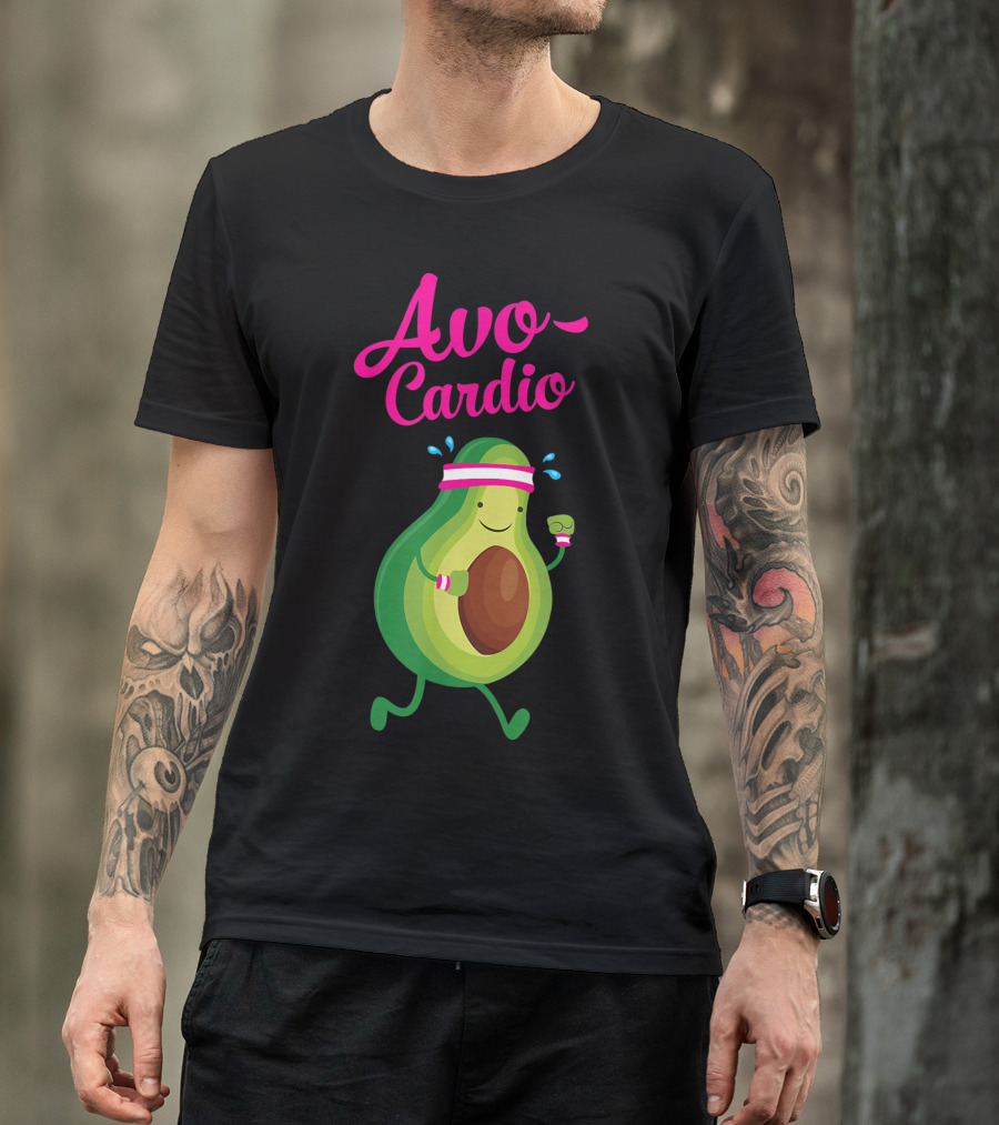 Avo-Cardio Avocado Running Gym Pun T-Shirt