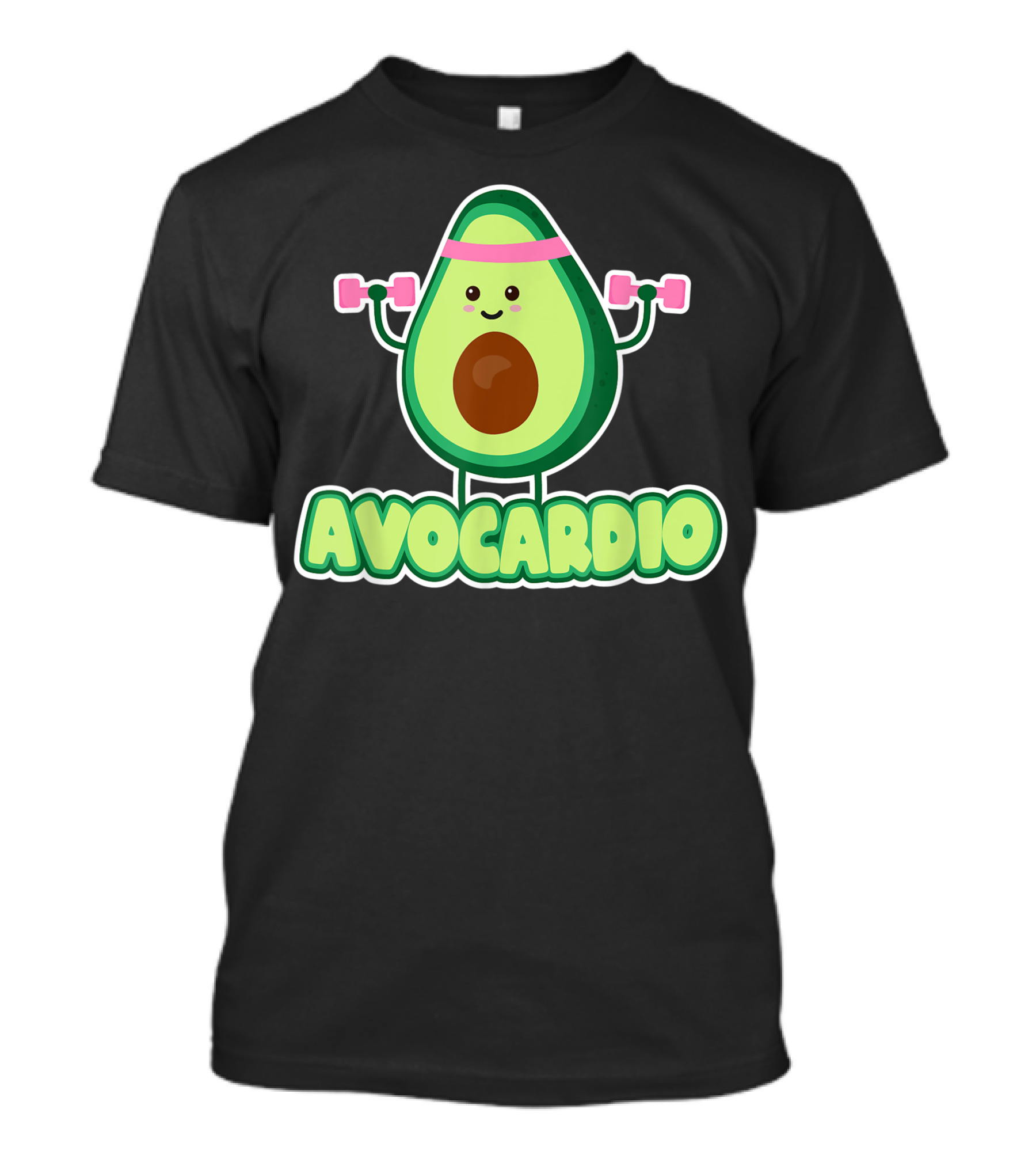 Avocardio Avocado Seeds Workout Exercise Fitness Gym Cute Avocado Dumbbells T-Shirt